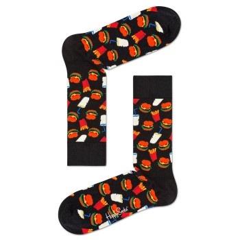 Happy socks 2P Hamburger Sock Schwarz gemustert Baumwolle Gr 36/40