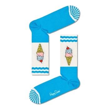 Happy socks 3P Ice Cream Sock Hellblau/Weiß Baumwolle Gr 41/46