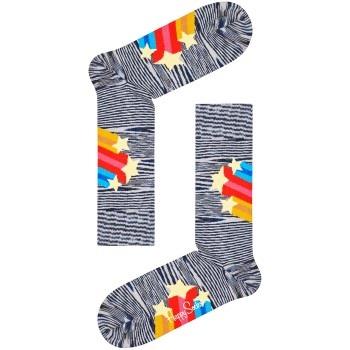 Happy Socks Shooting Stars Sock Grau Baumwolle Gr 41/46