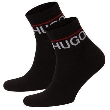 HUGO 2P Label Rib Short Socks Schwarz Gr 39/42