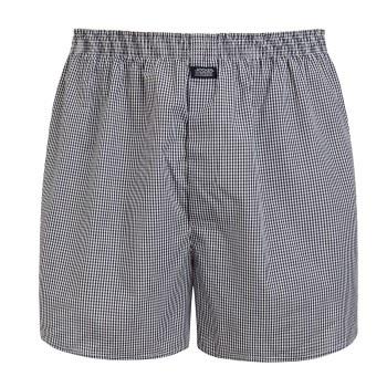 Jockey Woven Poplin Boxer Shorts Marine kariert Baumwolle Small Herren