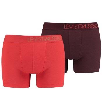 Levis 2P Base Boomer Piquee Boxer Rot Baumwolle Medium Herren