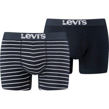 Levis 2P Base Stripe Boxer Weiß/Marine Baumwolle Small Herren