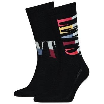 Levis 2P Logo Retro Regular Socks Schwarz Gr 39/42 Herren