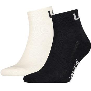 Levis 2P Sport Logo Mid Cut Sock Schwarz/Weiß Gr 43/46