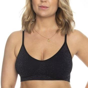 Missya BH Lucia Waffel Glitter Bra Top Schwarz Polyamid Small Damen