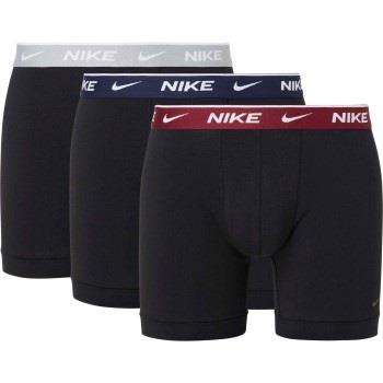 Nike 3P Everyday Essentials Cotton Stretch Boxer Schwarz/Rot Baumwolle...