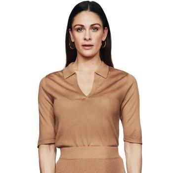 Pierre Robert X Jenny Skavlan Wool Pique Top Kamel Small Damen