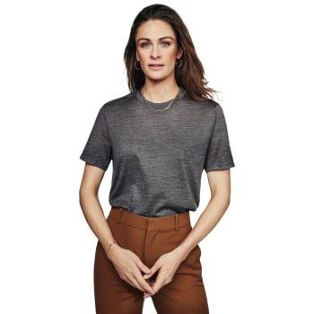 Pierre Robert X Jenny Skavlan Wool Wide T-Shirt Dunkelgrau Small Damen