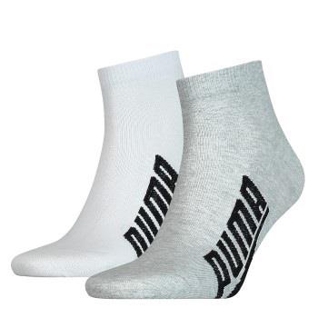 Puma 2P Lifestyle Quarter Sock Weiß/Grau Gr 39/42