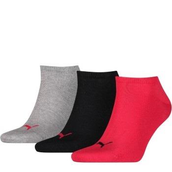 Puma 3P Sneaker Socks Rot/Grau Gr 39/42