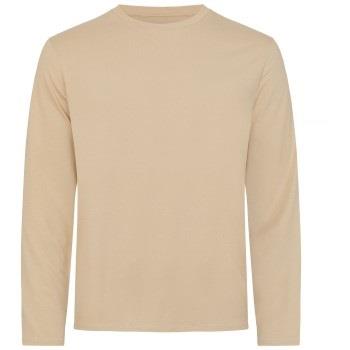 Resteröds Bamboo Long Sleeve Shirt Beige Small Herren