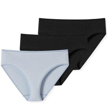 Schiesser 3P 95-5 Organic Slip Schwarz/Blau Baumwolle 38 Damen