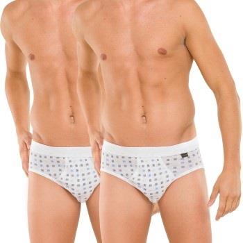 Schiesser 2P Essentials Sport Briefs With Fly Weiß Baumwolle Medium He...