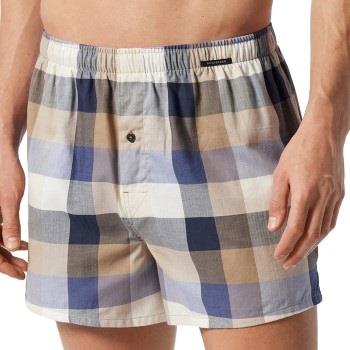 Schiesser 2P Fun Prints Boxer Shorts Beige/Blau Baumwolle Medium Herre...