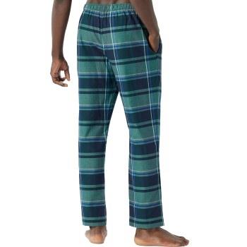 Schiesser Mix and Relax Long Woven Pants Blau/Grün Baumwolle Large Her...