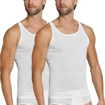 Schiesser 2P Original Classics Double Rib Undershirts Weiß Baumwolle M...