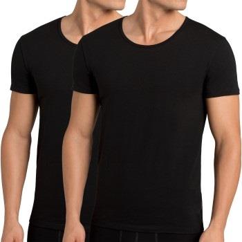 Sloggi 2P Men 24 7 T-Shirt Schwarz Baumwolle Small Herren