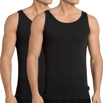 Sloggi 2P Men 24 7 Vest Schwarz Baumwolle Small Herren