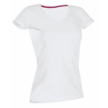 Stedman Claire V-neck Weiß ringgesponnene Baumwolle Small Damen