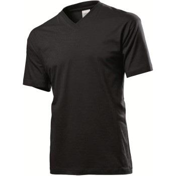 Stedman Classic V-Neck Men T-shirt Schwarz Baumwolle Small Herren