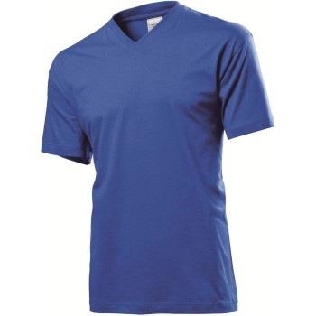 Stedman Classic V-Neck Men T-shirt Royalblau Baumwolle Small Herren