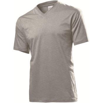 Stedman Classic V-Neck Men T-shirt Dunkelgrau Baumwolle Small Herren