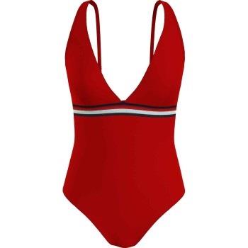 Tommy Hilfiger Plunge One Piece Swimsuit Rot Medium Damen