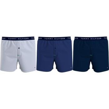 Tommy Hilfiger 3P Recycled Cotton Woven Boxer Shorts Blau/Grau Baumwol...