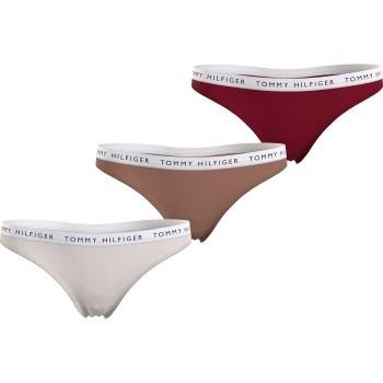 Tommy Hilfiger 3P Recycled Essentials Thong Natur/Rot Small Damen