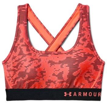 Under Armour BH Mid Crossback Print Sports Bra Rot Muster Polyester Sm...