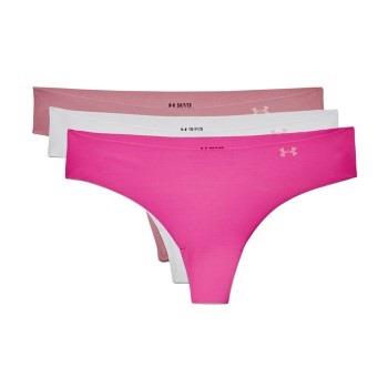 Under Armour 3P Pure Stretch Thong Rosa/Weiß Small Damen