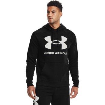 Under Armour Rival Fleece Big Logo Hoodie Schwarz/Weiß Small Herren