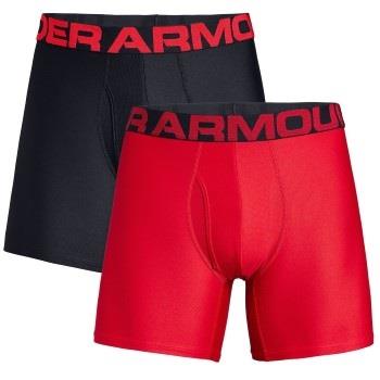 Under Armour 2P Tech 6in Boxers Schwarz/Rot Polyester Small Herren