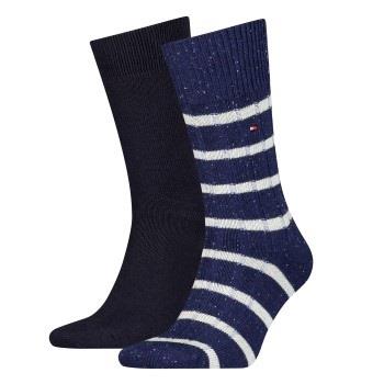 Tommy Hilfiger 2P Men Neppy Stripe Sock Schwarz/Blau Gr 39/42 Herren