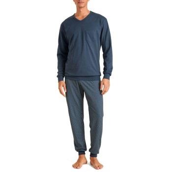 Calida Relax Imprint 2 Pyjama With Cuff Marine Baumwolle Medium Herren