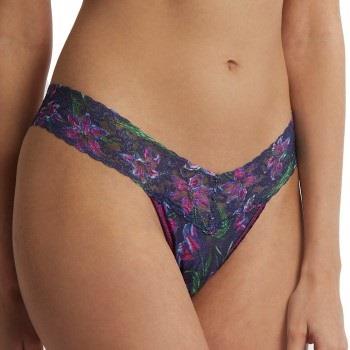 Hanky Panky 3P Printed Low Rise Thong Dunkelviol. Nylon One Size Damen