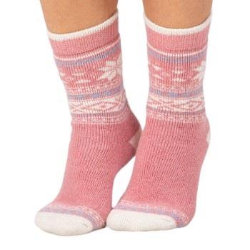 Trofe Knitted Patterned Wool Sock Rosa Gr 39/42 Damen