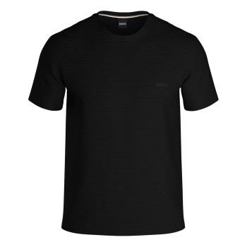 BOSS Rib T Shirt Schwarz Baumwolle Small Herren