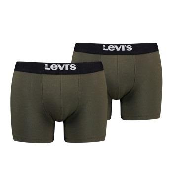 Levis 2P Men Solid Basic Boxer Brief Khaki Baumwolle Small Herren