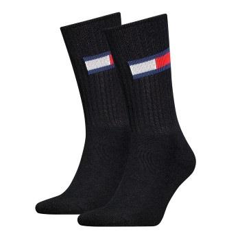 Tommy Men Uni TJ Flag Socks 2P Schwarz Gr 39/42 Herren