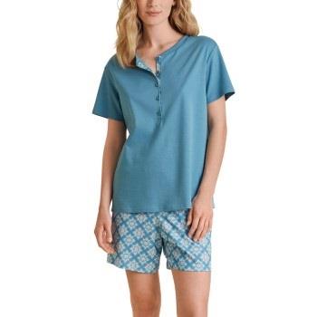 Calida Daylight Dreams Short Pyjamas Blau Muster Baumwolle Large Damen