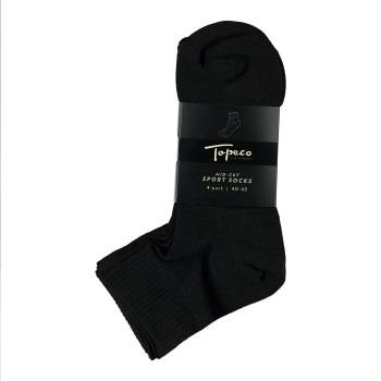 Topeco 4P Mid Cut Sport Socks Schwarz Polyamid Gr 40/45 Herren