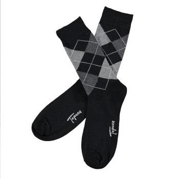 Topeco 3P Mens Classic Socks Argyle Schwarz Gr 41/45 Herren