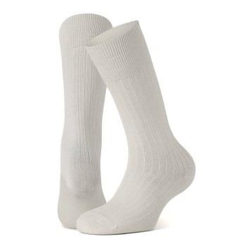 Panos Emporio 2P Premium Mercerized Wool Rib Socks Weiß One Size Herre...