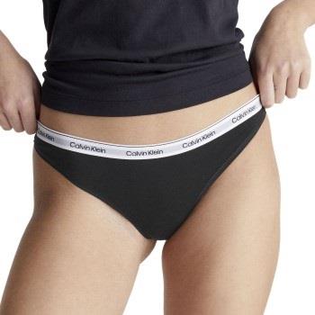 Calvin Klein Modern Logo Thong Schwarz Baumwolle Small Damen