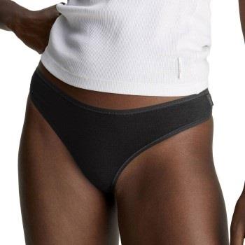 Calvin Klein 3P Ideal Cotton Thongs Schwarz Baumwolle Small Damen