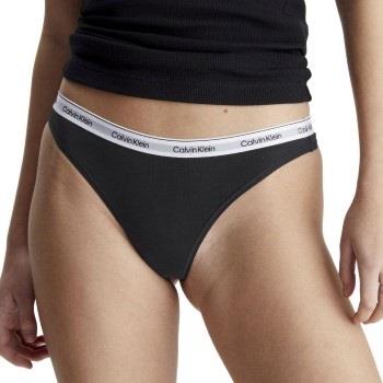 Calvin Klein 3P Modern Logo Thongs Schwarz Baumwolle Small Damen