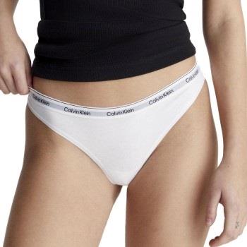 Calvin Klein 3P Modern Logo Thongs Weiß Baumwolle Small Damen