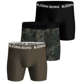 Björn Borg 3P Performance Boxer 1729 Grün gemustert Polyester Medium H...